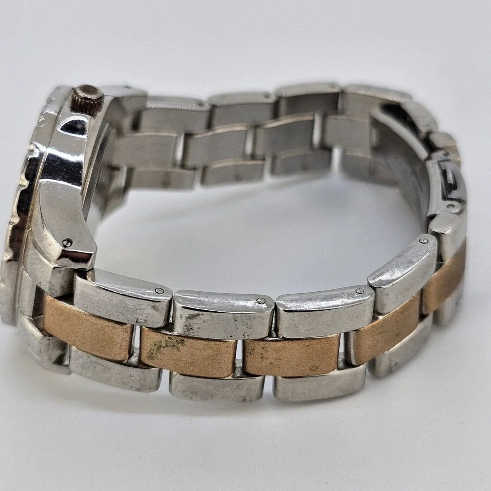 American Exchange Women's Watch 34MM White Dial Two Tone Bands 6
